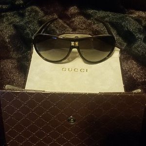 Gucci unisex brown/gold sunglasses